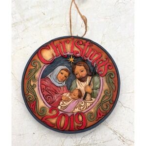 2019 Jim Shore Annual Christmas Ornament Holy Family 6004299 Enesco 3" NEW